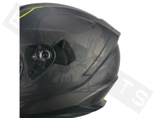 Helmet full face CGM 321S ATOM SKULL black/yellow (double visor)